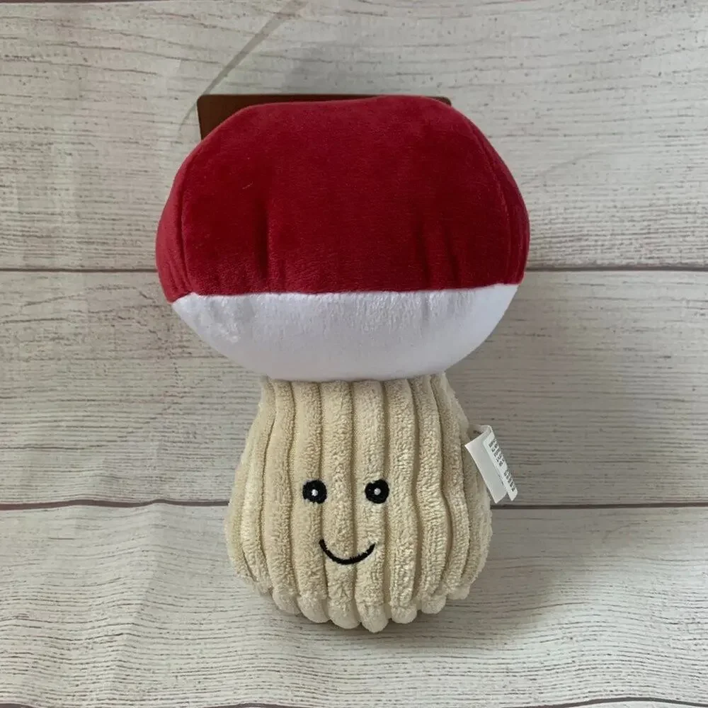 Giftable World Stuffed Mushroom Dog Toy with Squeaker Plush Pet Fungi 7 1/2